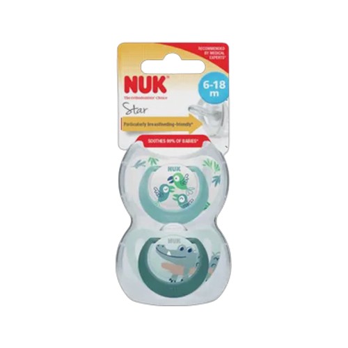 nuk star blue soother 2-pack 6-18 months