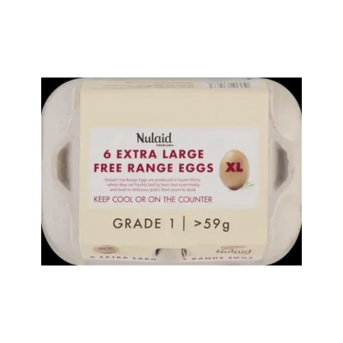 Nulaid Premium Grade 1 Extra Large Free Range Eggs 6 Pack