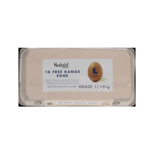 Nulaid Premium Grade 1 Free Range Large Eggs 18 x 51g