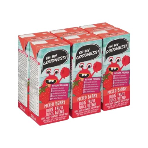 Oh My Goodness 100 Mixed Berry Fruit Juice Blend Box 6 x 200ml