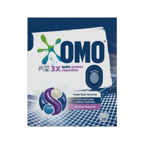 omo auto power laundry capsules 20 x 21ml