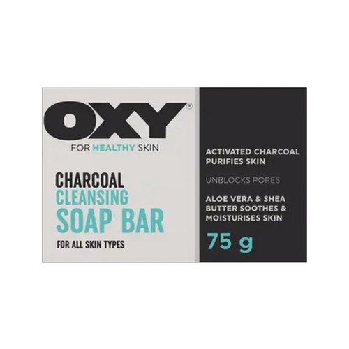 oxy charcoal cleansing facial bar soap 75g