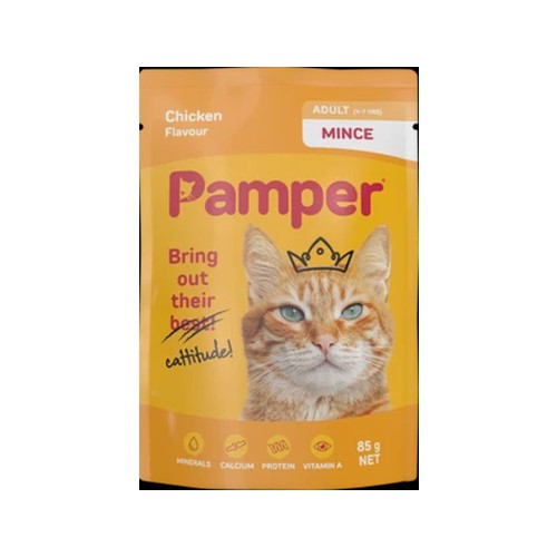 Pamper Chicken Mince Cat Food 85g
