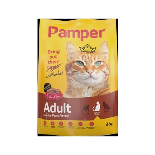 Pamper Country Feast Cat Food Bag 4kg