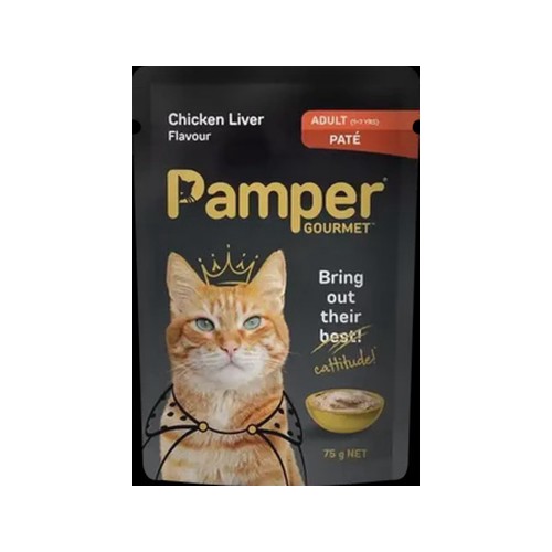 Pamper Gourmet Chicken Liver Flavour Adult Wet Cat Food 75g