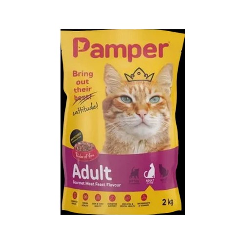 Pamper Gourmet Meat Feast Flavour All Adult Dry Cat Food 2kg