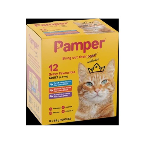 Pamper Gravy Favourites Cat Food 12 x 85g