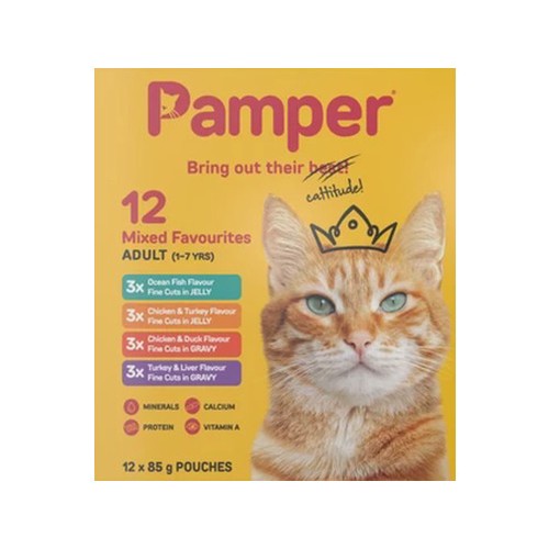 Pamper Mixed Favourites Cat Food 12 x 85g