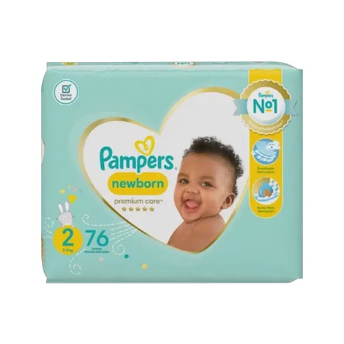Pampers Premium Care New Baby-Dry Size 2 3-8kg Diapers 76 Pack