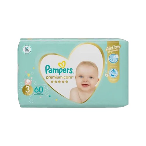 Pampers Premium Care Size 3 6-10kg Diapers 60 Pack