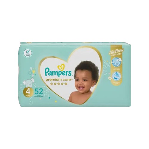 pampers premium care size 4 9-14kg diapers 52 pack