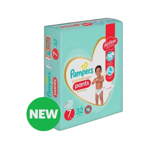 pampers premium care size 7 disposable nappy pants 32-pack
