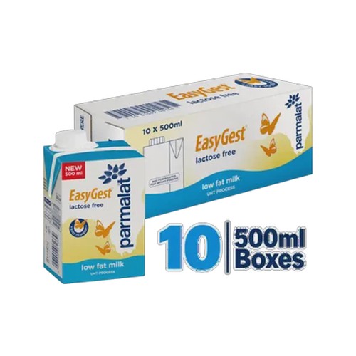parmalat easygest lactose-free low fat milk 10 x 500ml