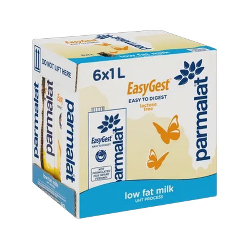 parmalat easygest lactose free low fat milk 6 x 1l