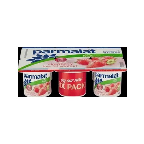 Parmalat Strawberry Low Fat Yoghurt 6 x 100g