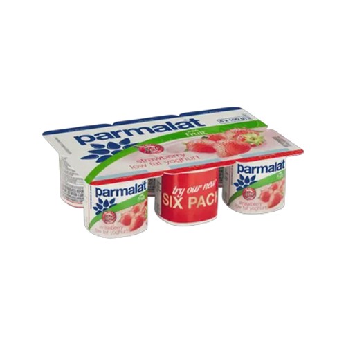 Parmalat Strawberry Low Fat Yoghurt with Fruit 6 x 100g