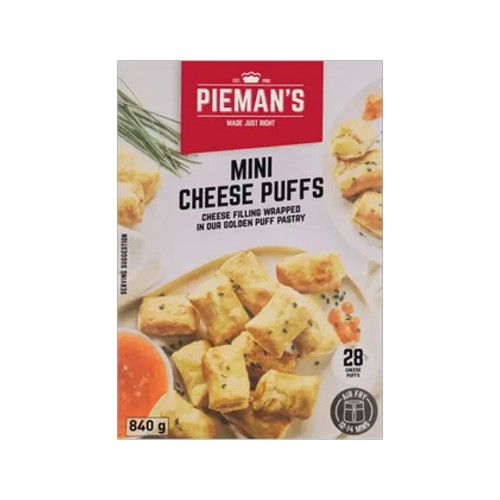 Piemans Frozen Mini Cheese Puffs 28 x 30g