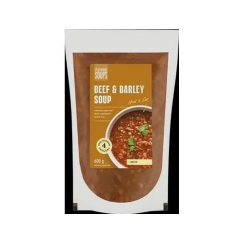 Platinum Soups Heat & Eat Beef & Barley Soup 600g