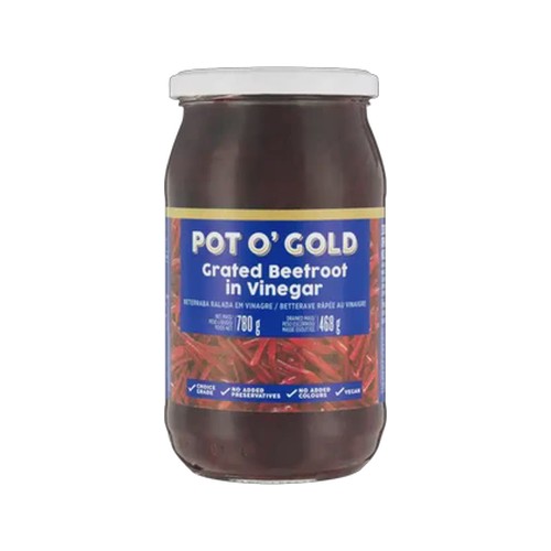 pot o gold grated beetroot in vinegar 780g