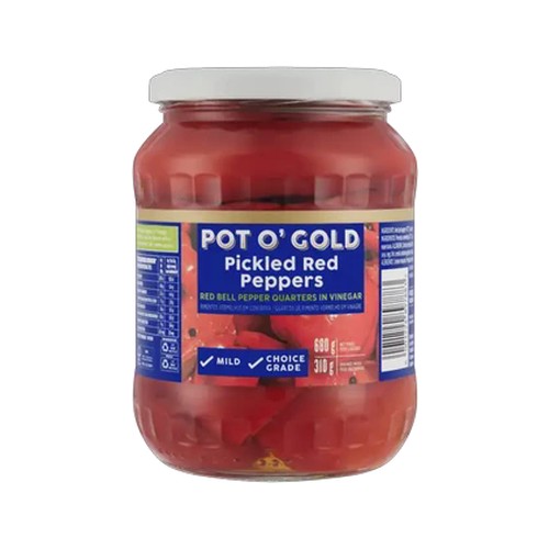 pot o gold pickled red peppers 680g