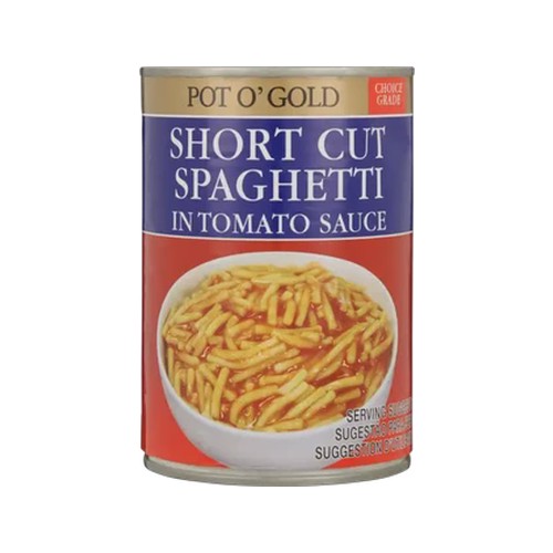 pot o gold short cut spaghetti in tomato sauce 410g