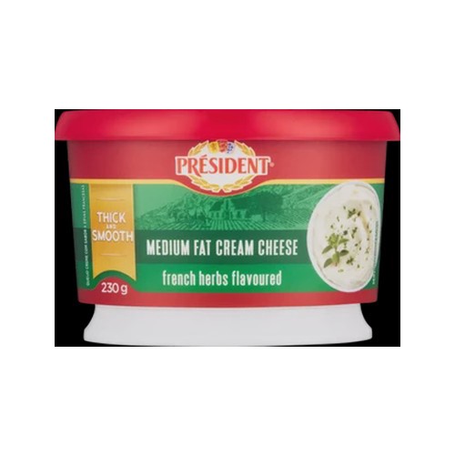 Président French Herbs Medium Fat Cream Cheese 230g