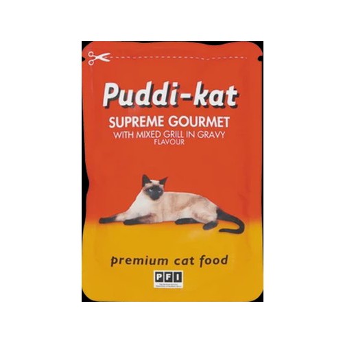 Puddi-kat Mixed Grill Flavoured Cat Food Sachet 85g