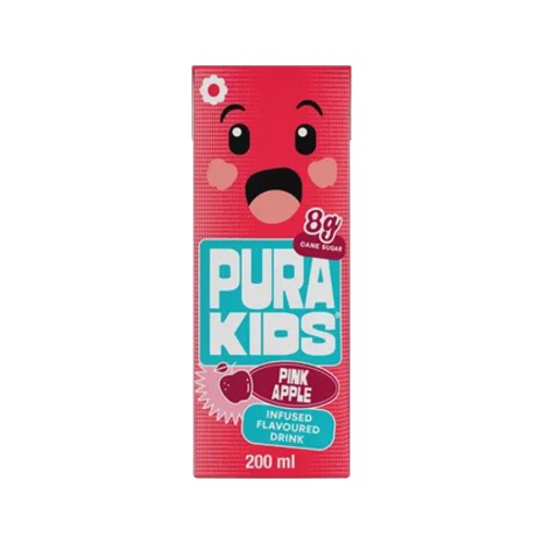 pura kids pink apple flavoured infused drink 200ml