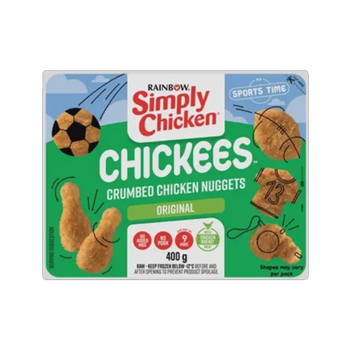 Rainbow Simply Chicken Original Frozen Chickees Crumbed Chicken Nuggets 400g