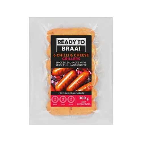 Ready to Braai Chilli & Cheese Grillers 6 pack