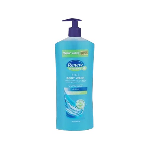 renew hygiene 3-in-1 active body wash bottle 750ml