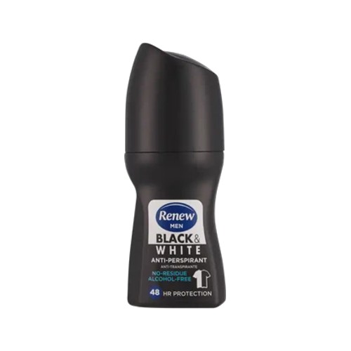 renew men black & white alcohol-free anti-perspirant roll-on 50ml