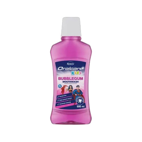 renew oralcare bubblegum kids mouthwash 500ml