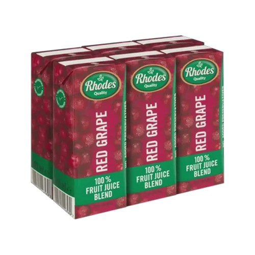 rhodes quality 100 red grape juice 6 x 200ml