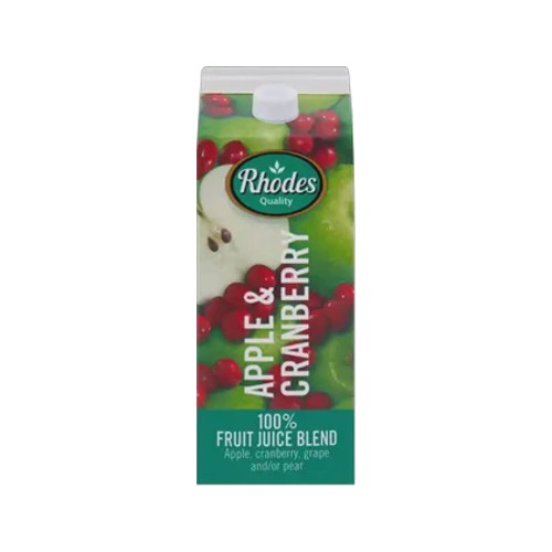 rhodes quality apple & cranberry 100 fruit juice blend 2l