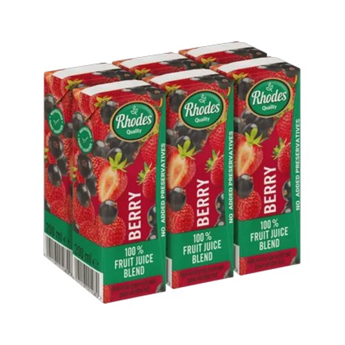 Rhodes Quality Berry 100 Fruit Juice Blend 6 x 200ml