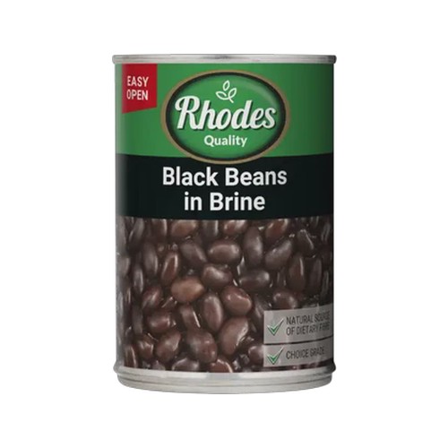 rhodes quality black beans in brine 400g