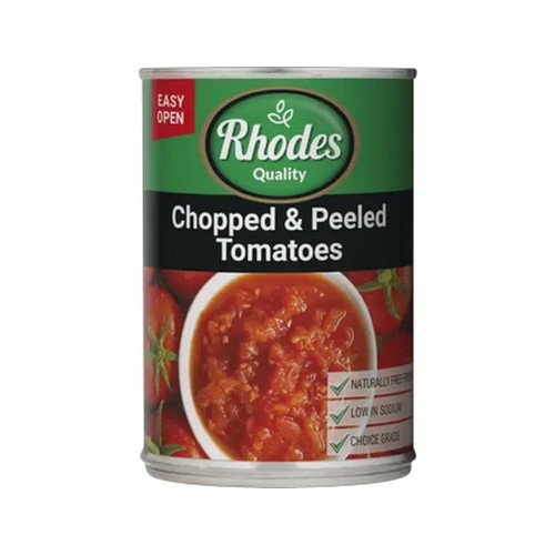 rhodes quality chopped & peeled tomatoes 410g