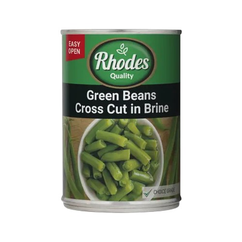 Rhodes Quality Cross Cut Green Beans in Brine 100g