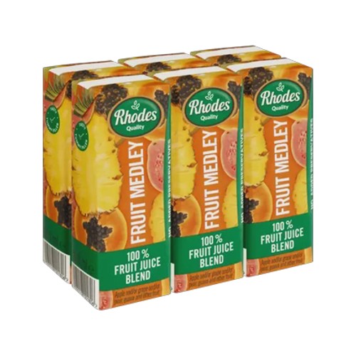Rhodes Quality Fruit Medley 100 Fruit Juice Blend 6 x 200ml