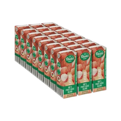 Rhodes Quality Litchi 100 Fruit Juice Blend 24 x 200ml