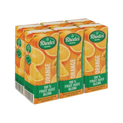 Rhodes Quality Orange 100 Fruit Juice Blend 6 x 200ml