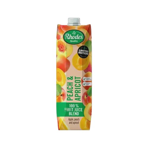 Rhodes Quality Peach & Apricot Limited Edition 100 Fruit Juice Blend 1l
