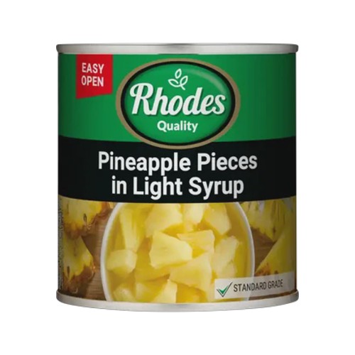 rhodes quality pineapple pieces in light syrup 440g