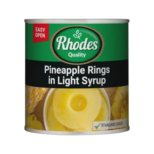 rhodes quality pineapple rings in light syrup 440g
