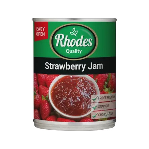 rhodes quality strawberry jam 450g