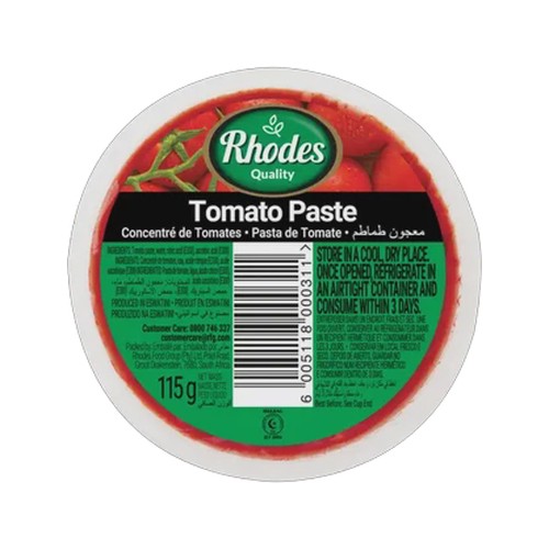 rhodes quality tomato paste 115g