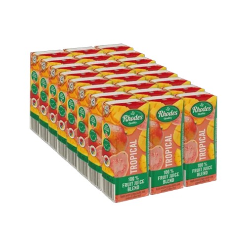 Rhodes Quality Tropical 100 Fruit Juice Blend 24 x 200ml