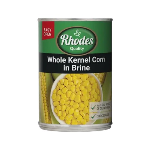 rhodes quality whole kernel corn in brine 410g
