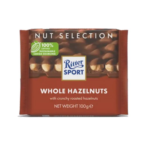 Ritter Sport Whole Hazelnut Milk Chocolate Slab 100g